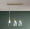 Immagine di Sospensione Binario Oro Vetri Trasparenti Per Tavolo Brandy S3 Luce Ambiente Design