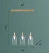 Picture of Sospensione Binario Oro Vetri Trasparenti Per Tavolo Brandy S3 Luce Ambiente Design