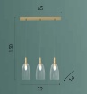 Immagine di Sospensione Binario Oro Vetri Trasparenti Per Tavolo Brandy S3 Luce Ambiente Design