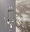 Immagine di Lampadario 3 Luci Per Soggiorno Bocce Vetro Cromo Weizen S3 Fan