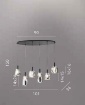 Immagine di Lampadario Nero per Soggiorno 6 Pendenti Vetro Cromato Weizen S6 Fan