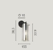Immagine di Applique Moderna Vetro Cilindrico 1xE27 Magic AP1 Fan