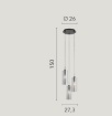 Picture of Sospensione Cilindri Vetro 3 Luci Per Tavolo Pranzo Magic S3 Luce Ambiente Design