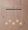 Immagine di Lampadario Per Tavolo Con Diffusori Carta Naturale Tropikana S5 Luce Ambiente Design