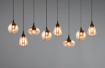 Immagine di Lampadario Per Soggiorno Nero Con Vetri Pendenti Ambra Lumina Trio