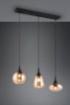 Immagine di Lampadario Penisola Cucina 3 Paralumi Assortiti Vetro Ambra Lumina Trio Lighting 