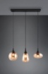 Immagine di Lampadario Penisola Cucina 3 Paralumi Assortiti Vetro Ambra Lumina Trio Lighting 