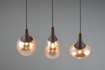 Immagine di Lampadario Penisola Cucina 3 Paralumi Assortiti Vetro Ambra Lumina Trio Lighting 