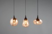 Immagine di Lampadario Penisola Cucina 3 Paralumi Assortiti Vetro Ambra Lumina Trio Lighting 