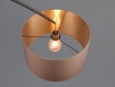 Immagine di Piantana Arco Nera con Paralume Tessuto Tortora e Oro Mansur Trio Lighting