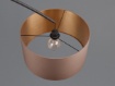 Immagine di Piantana Arco Nera con Paralume Tessuto Tortora e Oro Mansur Trio Lighting