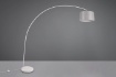 Immagine di Piantana Bianca ad Arco con Paralume Tessuto Grigio Mansur 1xE27 Trio Lighting 