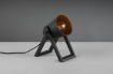 Immagine di Lampada da Tavolo con Piede Legno Marc Nero e Oro Trio Lighting 