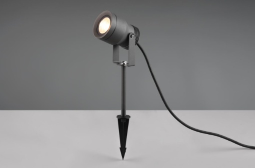 Immagine di Faretto Proiettore Orientabile Led per Esterno Mareb Nero con Picchetto IP65 Trio Lighting