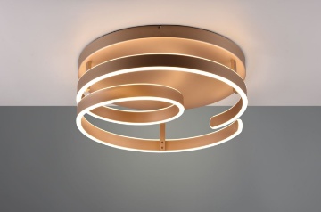 Immagine di Plafoniera Led 58w Switch Dimmer Ø55 cm Marnie Spirale Caffè Trio Lighting