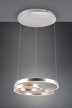 Immagine di Sospensione Spirale Alluminio Led 68w Switch Dimmer Ø65 cm Marnie Trio Lighting