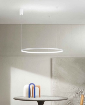 Immagine di Lampadario Soel Anello Bianco 60 cm Led CCT Dimmerabile Ondaluce