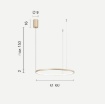 Immagine di Lampadario Soel Anello Bianco 60 cm Led CCT Dimmerabile Ondaluce
