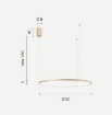 Immagine di Lampadario Moderno Soel Anello Bianco 80 cm Led CCT Dimmerabile Ondaluce
