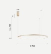 Immagine di Lampadario Soel Anello Bianco 100 cm Led CCT 47w Dimmerabile Ondaluce