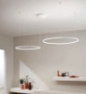 Immagine di Lampadario Moderno 2 Anelli Soel Bianco Led CCT 66w Dimmerabile Ondaluce