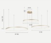 Immagine di Lampadario Soel 3 Anelli Oro Led 103w 3000k Dimmerabile Ondaluce