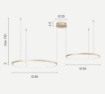 Immagine di Lampadario Soel 2 Anelli Oro Led 3000k 66w Dimmerabile Ondaluce