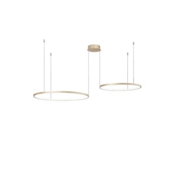 Immagine di Lampadario Soel 2 Anelli Oro Led 66w 3000k Dimmerabile Ondaluce