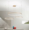 Immagine di Lampadario Soel 3 Anelli Oro Led 103w 3000k Dimmerabile Ondaluce