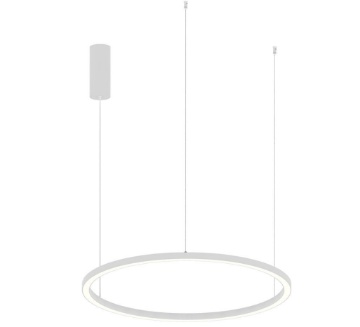 Immagine di Lampadario Led Anello Sospeso Bianco 40w CCT Hoop 80 cm Luce Ambiente Design