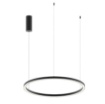 Immagine di Lampadario Salotto Anello Nero Led CCT 40w Hoop 80 cm Fan