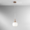 Immagine di Sospensione Effetto Legno Boccia Vetro Bianco 17 cm Jaipur Fan
