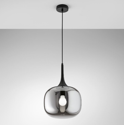Immagine di Sospensione Boccia Vetro Fume 30 cm Jaipur Luce Ambiente Design