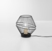 Immagine di Lampada Comodino Gabbia Metallo Nero Oro Kiko Luce Ambiente Design