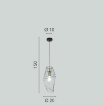 Immagine di Sospensione Gabbia Metallo Nero Oro Kiko 20 cm Luce Ambiente Design