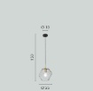 Immagine di Sospensione Metallo Nero Oro Kiko 25 cm Luce Ambiente Design