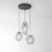 Immagine di Lampadario 3 Luci Gabbia Metallo Nero Oro Per Salotto Kiko S3 Luce Ambiente Design