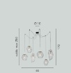 Immagine di Lampadario A Ragno 6 Luci Gabbia Metallo Nero Oro Kiko S6 Luce Ambiente Design