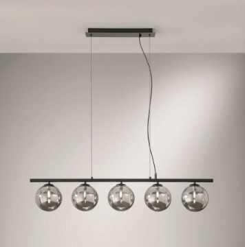 Immagine di Sospensione Lineare Con Sfere Vetro Per tavolo Honey SQ5 Luce Ambiente Design