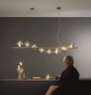 Immagine di Lampadario Luminoso Per Tavolo Honey 8 Luci Sfere Vetro Fan