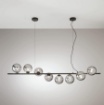 Immagine di Lampadario Luminoso Per Tavolo Honey 8 Luci Sfere Vetro Luce Ambiente Design