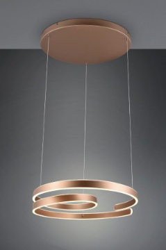 Immagine di Lampadario Marnie Spirale Color Caffè Led 68w Switch Dimmer Ø65 cm Trio Lighting