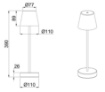 Immagine di Lumetto Nero Locali Estivi Led CCT Touch H29 cm Martinez Trio Lighting 