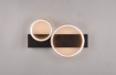 Immagine di Lampada Soffitto o Parete 2 Anelli Alluminio Led Medera Base Legno Nero Trio Lighting