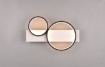 Immagine di Plafoniera Applique Medera Base Legno Bianco 2 Anelli Neri Led Trio Lighting