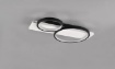 Immagine di Plafoniera Applique Medera Base Legno Bianco 2 Anelli Neri Led Trio Lighting
