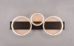 Immagine di Lampada Soffitto o Parete 3 Anelli Alluminio Led Medera Base Legno Nero Trio Lighting 