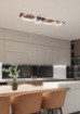 Immagine di Lampada Alluminio 4 Anelli Led Switch Dimmer Medera Base Legno Nero Trio Lighting