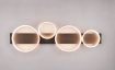 Immagine di Lampada Alluminio 4 Anelli Led Switch Dimmer Medera Base Legno Nero Trio Lighting