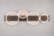 Immagine di Lampada Alluminio 4 Anelli Led Switch Dimmer Medera Base Legno Nero Trio Lighting